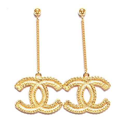 chanel drop earrings gold replica|Chanel drop earrings karren brady.